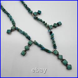 RARE Milton Lee Native American Navajo Sterling Silver Turquoise Necklace