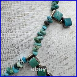 RARE Milton Lee Native American Navajo Sterling Silver Turquoise Necklace
