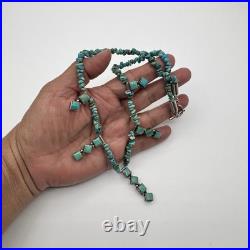 RARE Milton Lee Native American Navajo Sterling Silver Turquoise Necklace