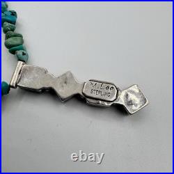 RARE Milton Lee Native American Navajo Sterling Silver Turquoise Necklace