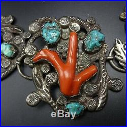 RARE Museum Quality DAN SIMPLICO BELT Sterling Silver TURQUOISE and BRANCH CORAL
