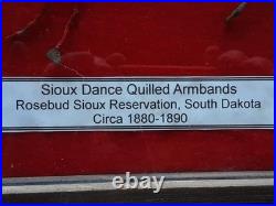 RARE NATIVE AMERICAN CEREMONIAL QUILLED ARM BANDS, with PAPERWORK SD-102509007