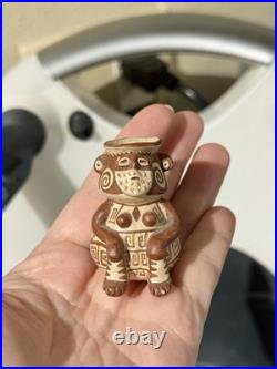 RARE Native American Art Elaborated Hohokam Human Effigy Mini Vase 1.75 Signed