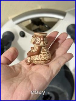 RARE Native American Art Elaborated Hohokam Human Effigy Mini Vase 1.75 Signed