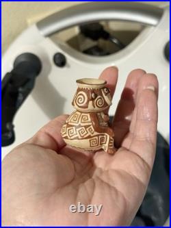RARE Native American Art Elaborated Hohokam Human Effigy Mini Vase 1.75 Signed