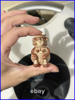RARE Native American Art Elaborated Hohokam Human Effigy Mini Vase 1.75 Signed