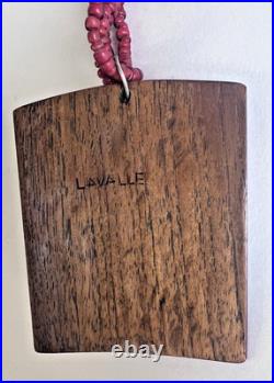 RARE Native American Authentic Wooden Necklace Signed Lavalle LSX L140 Wood