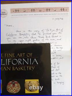 RARE Native American Basketry Brian Bibby INSCRIBED Terry DeWald + LETTER Archiv