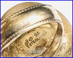 RARE Native American Carol Felley Silver Turquoise Ring Sz 7 GORGEOUS