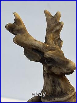 RARE Native American Deer Dancer Art Resin Sculpture 11 T Signed By The Artist