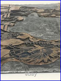 RARE Native American Engraved Metal 3D Plaque Wall Art Handmade Signed