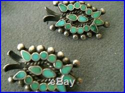 RARE Native American FRANK DISHTA Turquoise Silver Squash Cuff Ring Earrings Set