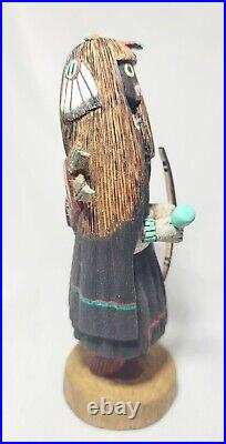 RARE Native American HE-E'-E' Ogre Woman Hopi Kachina Doll Signed Feron Tewa