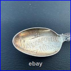RARE Native American Indian Couple P&B Sterling Silver Spoon Minneapolis MN