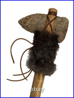 RARE Native American Indian Stone Head Tomahawk with Wooden Handle 20