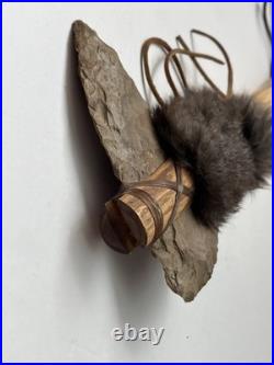 RARE Native American Indian Stone Head Tomahawk with Wooden Handle 20