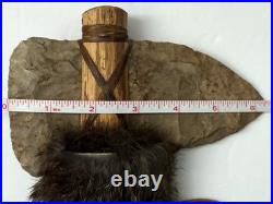 RARE Native American Indian Stone Head Tomahawk with Wooden Handle 20