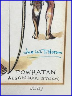 RARE Native American Indian Watercolor Painting Powhatan Algonquin Tillotson Art
