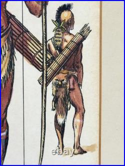 RARE Native American Indian Watercolor Painting Powhatan Algonquin Tillotson Art