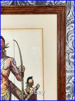 RARE Native American Indian Watercolor Painting Powhatan Algonquin Tillotson Art