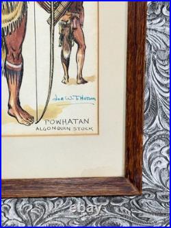 RARE Native American Indian Watercolor Painting Powhatan Algonquin Tillotson Art