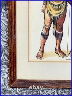 RARE Native American Indian Watercolor Painting Powhatan Algonquin Tillotson Art