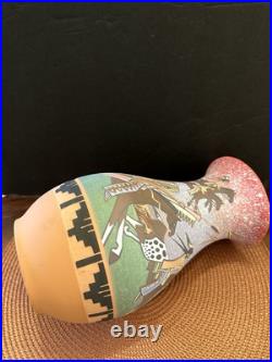 RARE Native American Lakota Sioux Pottery of Custer's Last Stand Battle Signed