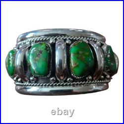 RARE Native American, Navajo Carico Lake Turquoise Statement Cuff By Rick Chavez