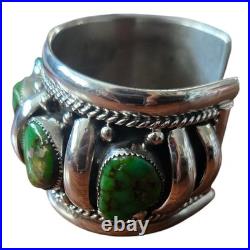 RARE Native American, Navajo Carico Lake Turquoise Statement Cuff By Rick Chavez