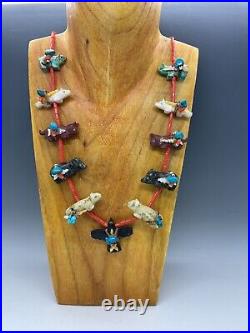 RARE Native American Navajo Herbert Davis Fetish Necklace