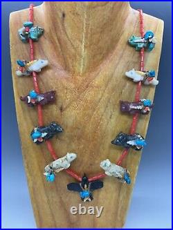 RARE Native American Navajo Herbert Davis Fetish Necklace