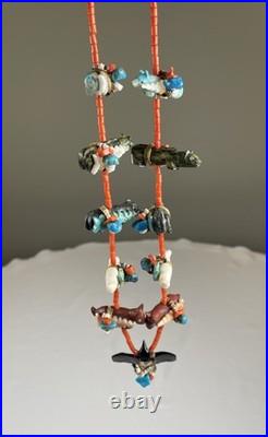 RARE Native American Navajo Herbert Davis Fetish Necklace Beautiful