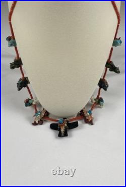 RARE Native American Navajo Herbert Davis Fetish Necklace Beautiful