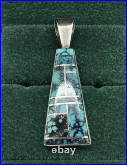 RARE Native American Ronnie Willie Sterling Silver 925 Turquoise Coral Pendant