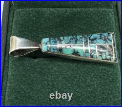 RARE Native American Ronnie Willie Sterling Silver 925 Turquoise Coral Pendant
