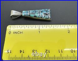 RARE Native American Ronnie Willie Sterling Silver 925 Turquoise Coral Pendant