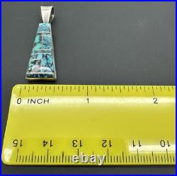 RARE Native American Ronnie Willie Sterling Silver 925 Turquoise Coral Pendant