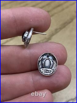 RARE! Native American Signed Brit West Sterling Silver 925 Stud Post Earrings