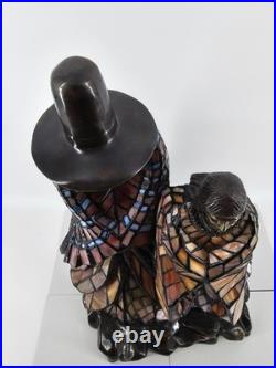 RARE Native American Stained Glass Figural Lamp Tiffany Style HUGE