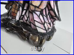 RARE Native American Stained Glass Figural Lamp Tiffany Style HUGE