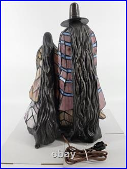 RARE Native American Stained Glass Figural Lamp Tiffany Style HUGE