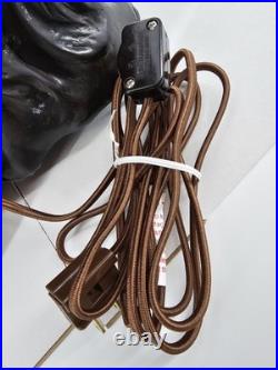 RARE Native American Stained Glass Figural Lamp Tiffany Style HUGE