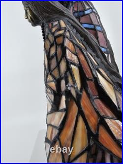 RARE Native American Stained Glass Figural Lamp Tiffany Style HUGE