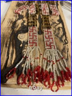 RARE Native American WHIRLING LOGS Flapper Handmade Antique Beaded Necklace W@W