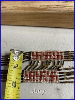 RARE Native American WHIRLING LOGS Flapper Handmade Antique Beaded Necklace W@W