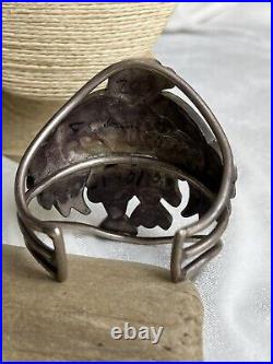 RARE Native American Zuni BIRD Cuff Bracelet Unmarked Sterling Silver Vintage? G