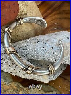 RARE Navajo Artist Orville Tsinnie Cuff in gleaming 14k and Sterling, Iconic