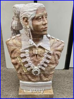 RARE Navajo Carved Alabaster / Soap Stone Fetish Man Scene Base Signed