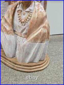 RARE Navajo Carved Alabaster / Soap Stone Fetish Woman Scene Base Signed