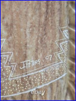 RARE Navajo Carved Alabaster / Soap Stone Fetish Woman Scene Base Signed